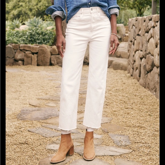 Frank & Eileen Denim - Frank & Eileen Cream Ankle Jeans